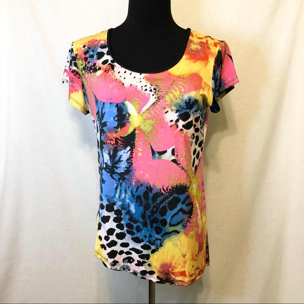 Nygard Asymmetrical Floral Blouse Slit Back - PS